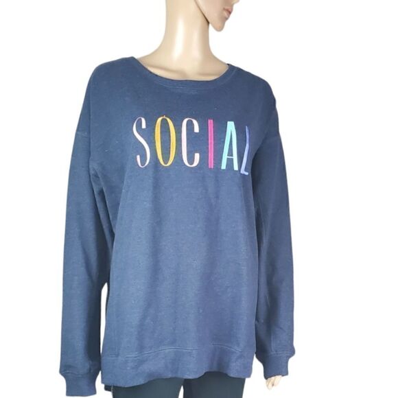 Wildfox Blue Social Sweatshirt - Picture 1 of 6